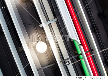 Ceiling mounted lamps and ducts of electric power 42168727