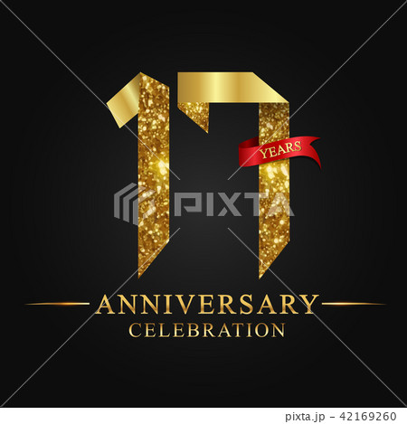 17 years anniversary gold foil. 42169260