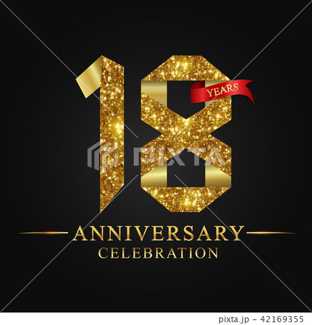 18 years anniversary gold foil. 42169355