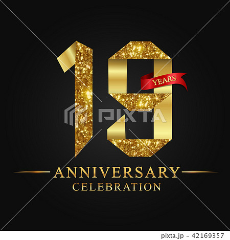 19 years anniversary gold foil. 42169357