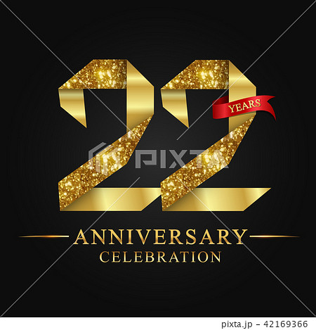 22 years anniversary gold foil. 42169366
