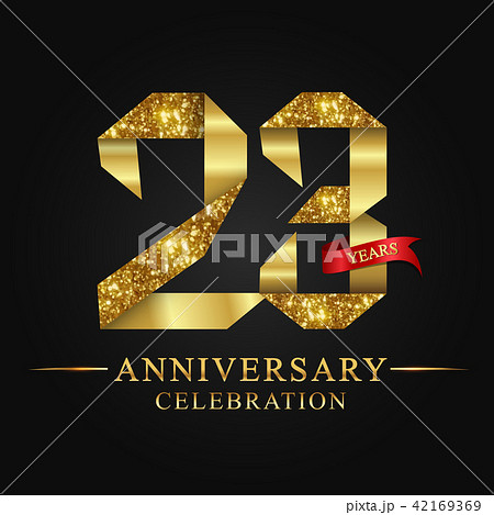 23 years anniversary gold foil. 42169369