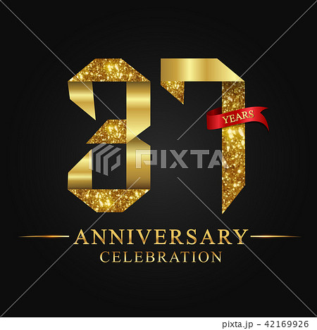 37 years anniversary gold foil. 42169926