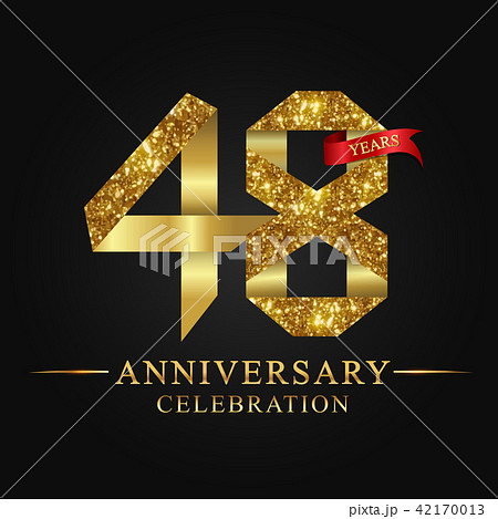 48 years anniversary gold foil. 42170013