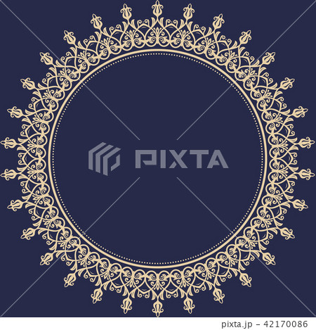 Floral Modern Vector Round Frame 42170086