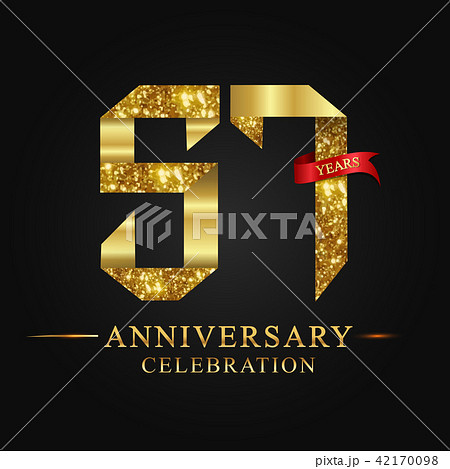 57 years anniversary gold foil. 42170098
