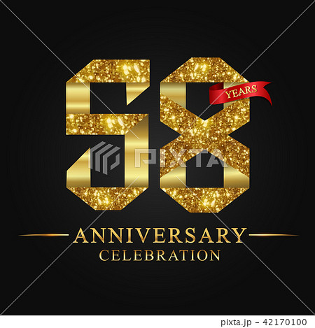 58 years anniversary gold foil. 42170100
