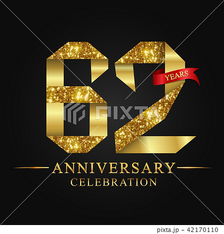 62 years anniversary gold foil. 42170110