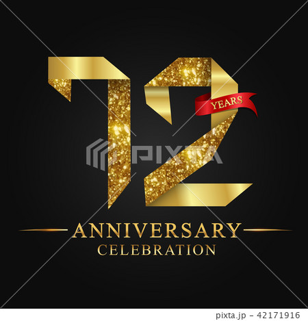 72 years anniversary gold foil. 42171916