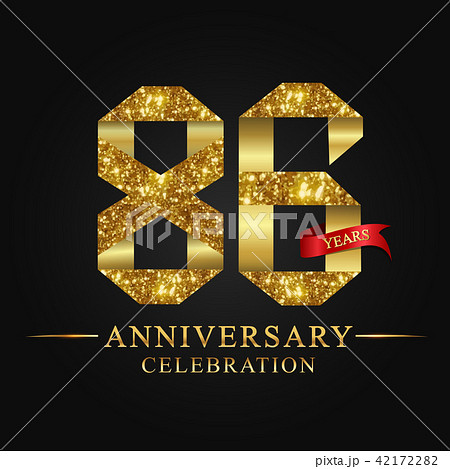 86 years anniversary gold foil. 42172282