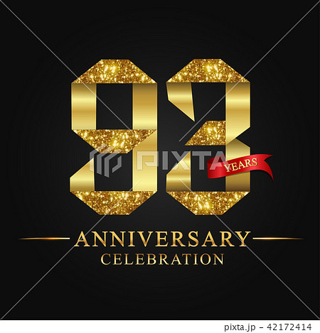 93 years anniversary gold foil. 42172414