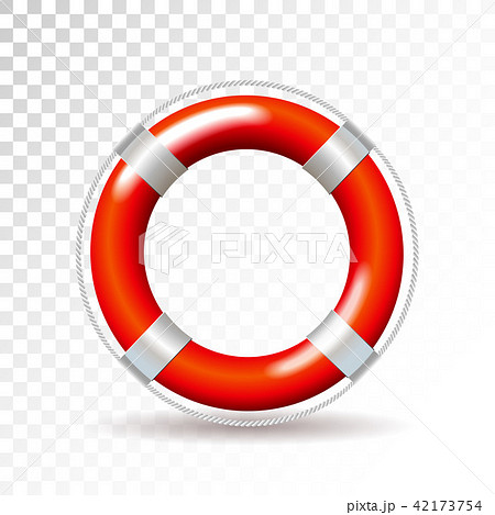 Life buoy isolated on transparent background. Detailed vector illustration for your design. 42173754