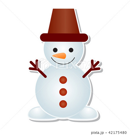 Snowman icon vector winter Christmas character holiday merry Xmas snow boy illustration. 42175480