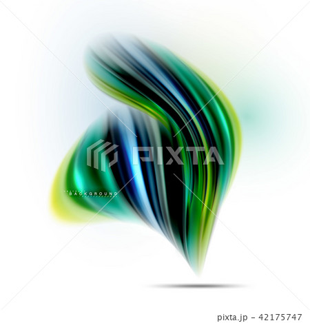 Fluid liquid mixing colors concept on light grey background, wave and swirl curve flow line, trendy 42175747