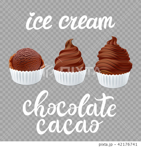 vector set cacao Chocolate Ice Cream Scoops 42176741