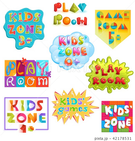 Game room vector kids playroom banner in cartoon style for children play zone decoration Game room vector kids playroom banner in cartoon style for children play zone decoration 42178531