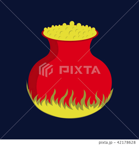 flat illustration on background of potion cauldron flat illustration on background of potion cauldron 42178628