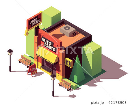 Vector isometric auto parts shop 42178903