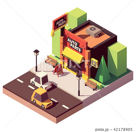 Vector isometric auto parts shop 42178905