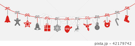Hanging Christmas decoration. Vector. 42179742