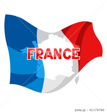 Background with map and flag of France. 42179760