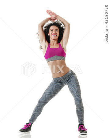 woman zumba dancer dancing fitness exercises woman zumba dancer dancing fitness exercises 42180720