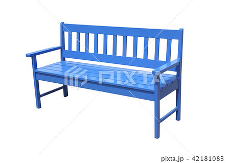 Perspective blue wooden bench. Perspective blue wooden bench. 42181083