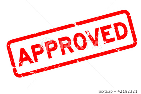 Grunge red approved word square rubber seal stamp 42182321