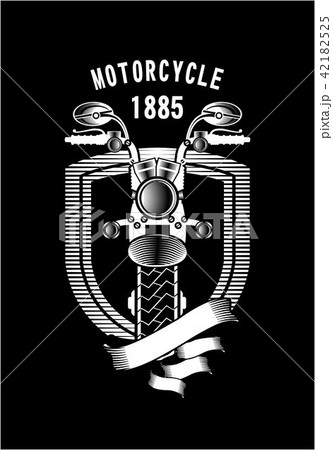 motorcycle ribbon emblemのイラスト素材 [42182525] - PIXTA