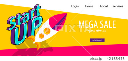 Isometric banner business flat site background 42183453