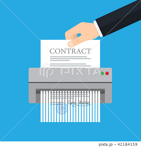 Hand putting paper in shredder machine Hand putting paper in shredder machine 42184159