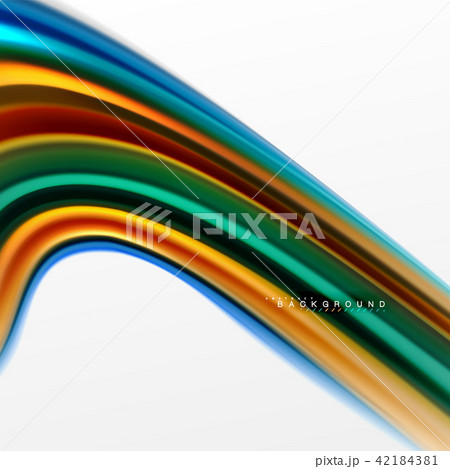 Fluid liquid mixing colors concept on light grey background, curve flow, trendy abstract layout Fluid liquid mixing colors concept on light grey background, curve flow, trendy abstract layout 42184381