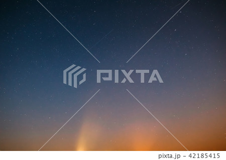 Night Sky Stars Background With Natural Colourful Gradient. Sunset Night Sky Stars Background With Natural Colourful Gradient. Sunset 42185415
