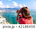 A young woman looks at the city 42186456
