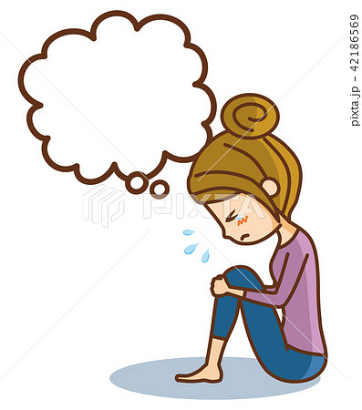 悲しむ女性　吹き出し 42186569