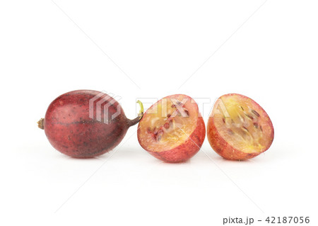 Fresh raw red gooseberry isolated on white Fresh raw red gooseberry isolated on white 42187056