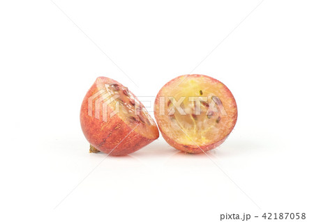 Fresh raw red gooseberry isolated on white Fresh raw red gooseberry isolated on white 42187058