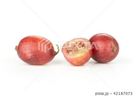 Fresh raw red gooseberry isolated on white Fresh raw red gooseberry isolated on white 42187073
