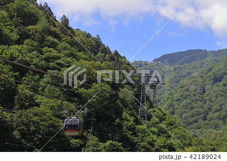 初夏の谷川岳土合口駅付近から見た谷川岳ロープウェイの写真素材 42189024 Pixta