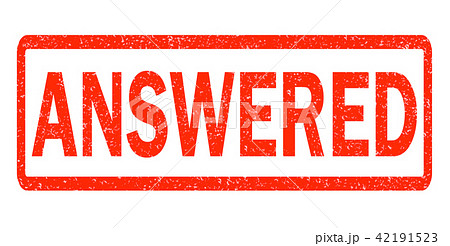 answered red rubber stamp on white background. answered red rubber stamp on white background. 42191523