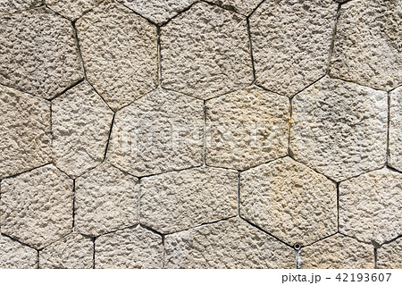 石垣のテクスチャー 六角形の写真素材