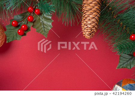 Christmas decoration and fir branches wreath Christmas decoration and fir branches wreath 42194260