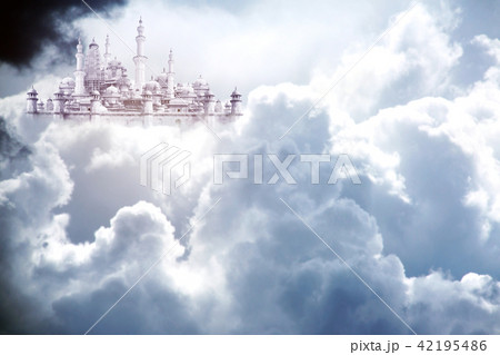 Fabulous lost city in sky with stormy cumulonimbus 42195486