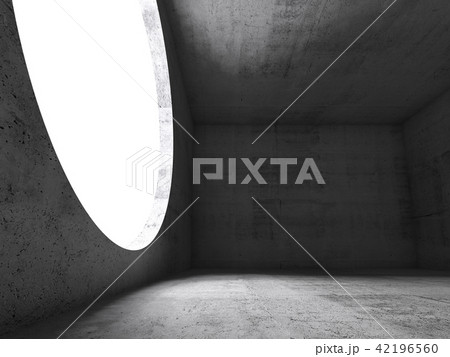 Empty room with round light window. 3d Empty room with round light window. 3d 42196560