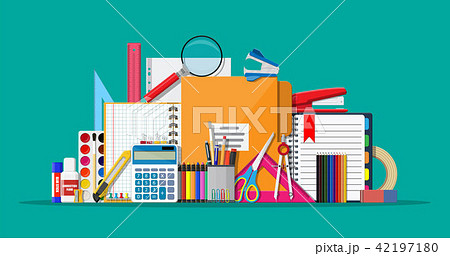 Stationery set icons. 42197180