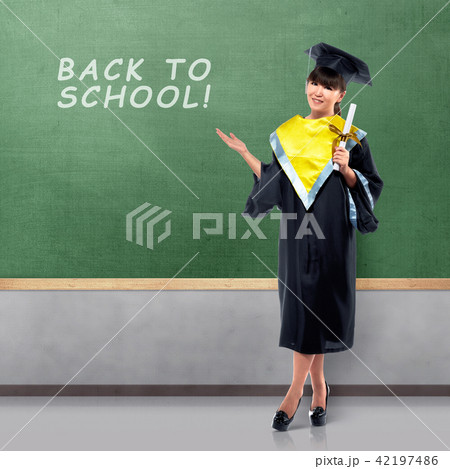 Pretty asian female with graduation caps Pretty asian female with graduation caps 42197486
