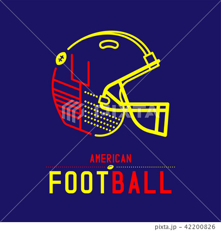 American football helmet with goal post logo icon 42200826