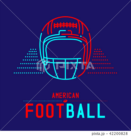 American football helmet with ball and court logo 42200828