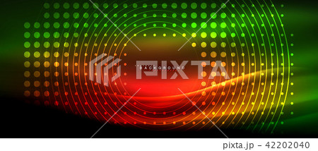 Neon glowing lines, magic energy space light concept, abstract background wallpaper design 42202040