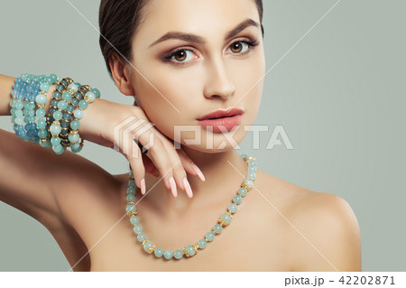 Closeup Portrait of Young Woman with Makeup  42202871